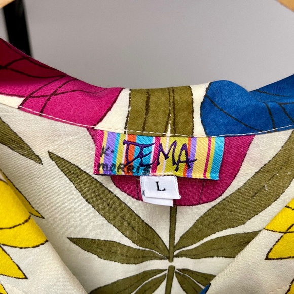 Cool DEMA (San Francisco) ~ ¾ Sleeve, Tulip Print Top–Size L - Picture 2 of 7